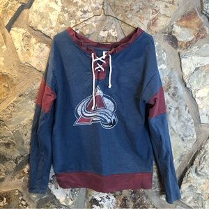Colorado Avalanche Shirt with Lace up Neck